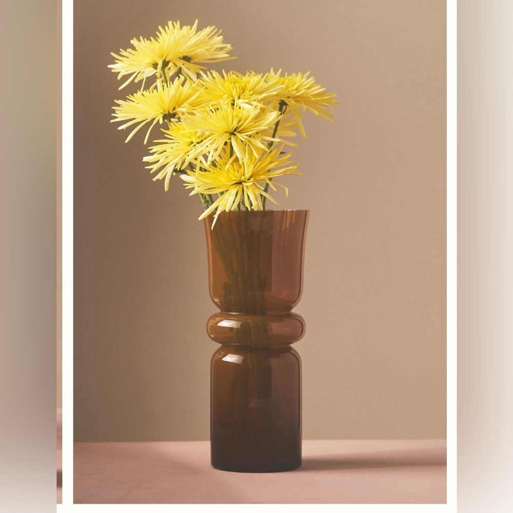 Sleek Retro-Style Gold Vase from Anthropologie